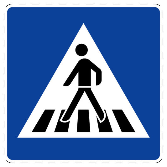 1 pièce de panneau de signalisation "Passage piétons (implantation côté droit)" 20–70 cm F-Verk-350-10