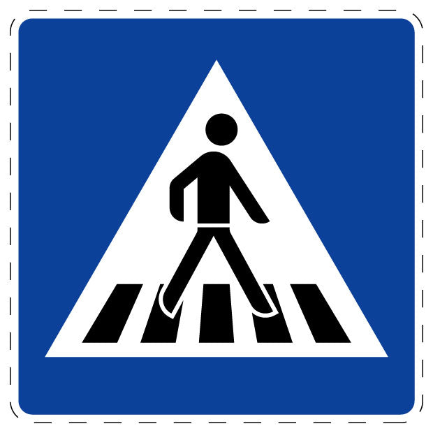 1 pièce de panneau de signalisation "Passage piétons (implantation côté gauche)" 20–70 cm F-Verk-350-20