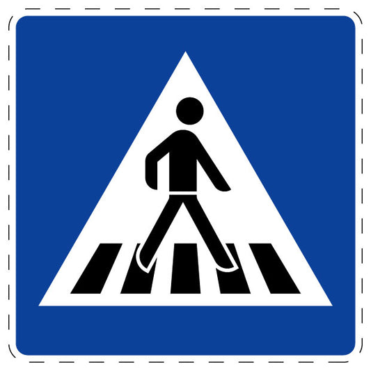 1 pièce de panneau de signalisation "Passage piétons (implantation côté gauche)" 20–70 cm F-Verk-350-20
