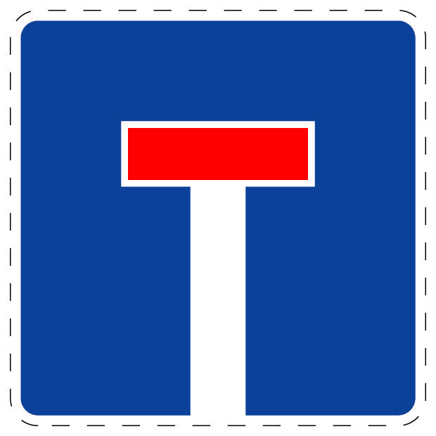 1 pièce de panneau de signalisation "Impasse" 20–70 cm F-Verk-357