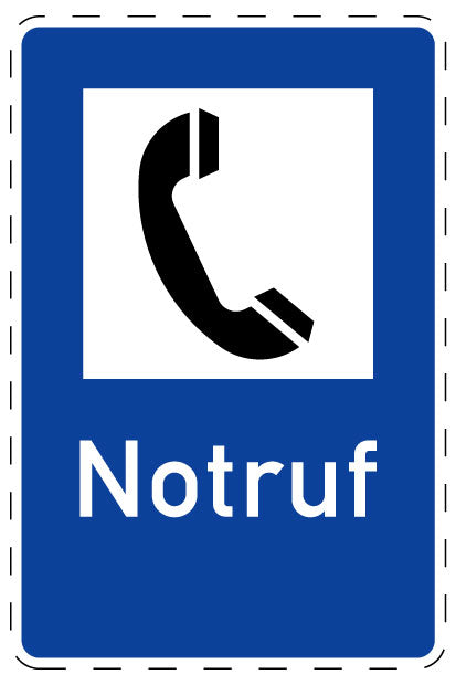 1 pièce de panneau de signalisation "Appel d'urgence" 20–70 cm F-Verk-360-51