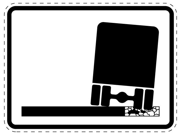 1 pièce de panneau de signalisation "Bande d'arrêt d'urgence non praticable pour véhicules de plus de 2,8 t (puis 3,5 t) et tracteurs" 20-70 cm F-Verk-389