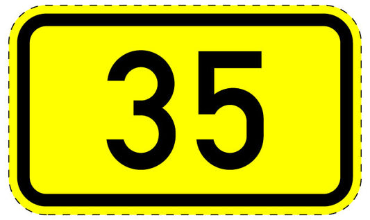 1 pièce de panneau de signalisation 2-15 cm F-Verk-401