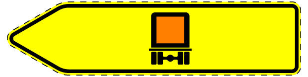 1 pièce de panneau de signalisation "Panneau directionnel pour certains types de trafic, véhicules transportant des matières dangereuses – vers la gauche" 20-70 cm F-Verk-421-11