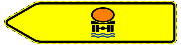 1 pièce de panneau de signalisation "Panneau directionnel pour certains types de trafic, véhicules transportant des matières polluantes – vers la gauche" 20-70 cm F-Verk-421-12