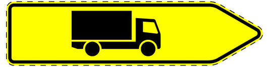1 pièce de panneau de signalisation "Panneau directionnel pour certains types de trafic, véhicules de plus de 3,5 t – vers la droite" 2-15 cm F-Verk-421-20