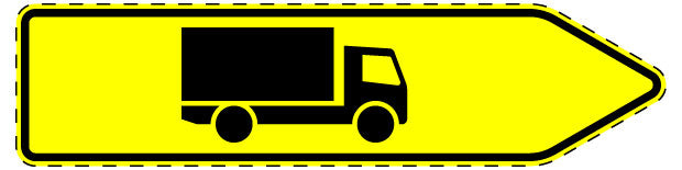 1 pièce de panneau de signalisation "Panneau directionnel pour certains types de trafic, véhicules de plus de 3,5 t – vers la droite" 20-70 cm F-Verk-421-20