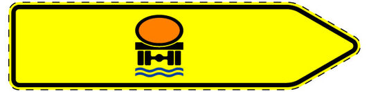 1 pièce de panneau de signalisation "Panneau directionnel pour certains types de trafic, véhicules transportant des matières polluantes – vers la droite" 2-15 cm F-Verk-421-22