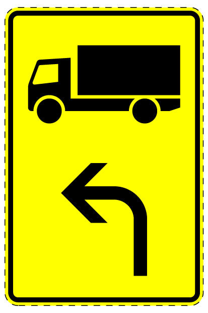 1 pièce de panneau de signalisation "Véhicules de plus de 3,5 t – vers la gauche" 20-70 cm F-Verk-442-11