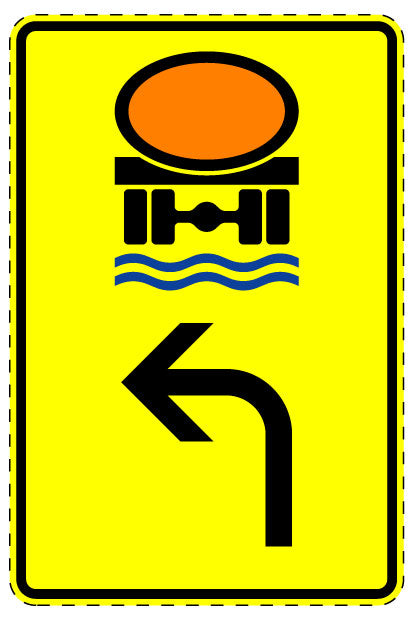 1 pièce de panneau de signalisation "Matières polluantes – vers la gauche" 20-70 cm F-Verk-442-13