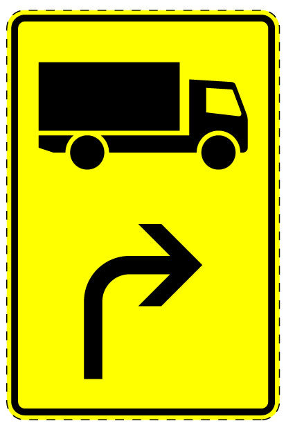 1 pièce de panneau de signalisation "Véhicules de plus de 3,5 t – vers la droite" 20-70 cm F-Verk-442-21