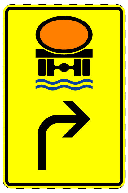 1 pièce de panneau de signalisation "Matières polluantes – vers la droite" 2-15 cm F-Verk-442-23