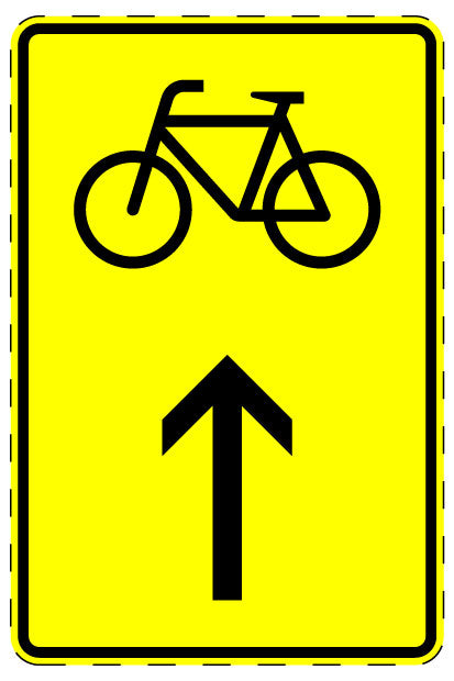 1 pièce de panneau de signalisation "Trafic cycliste – tout droit" 2-15 cm F-Verk-442-30