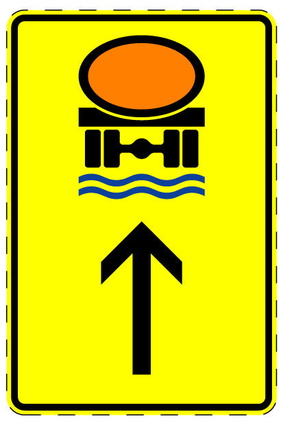 1 pièce de panneau de signalisation "Matières polluantes – tout droit" 2-15 cm F-Verk-442-33