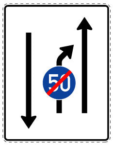 1 pièce de panneau de signalisation 20-70 cm F-Verk-536-20