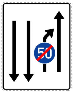 1 pièce de panneau de signalisation 20-70 cm F-Verk-536-21