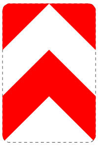 1 pièce de panneau de signalisation "Poteau de guidage avec chevrons gauche et droite" 20-70 cm F-Verk-605-30