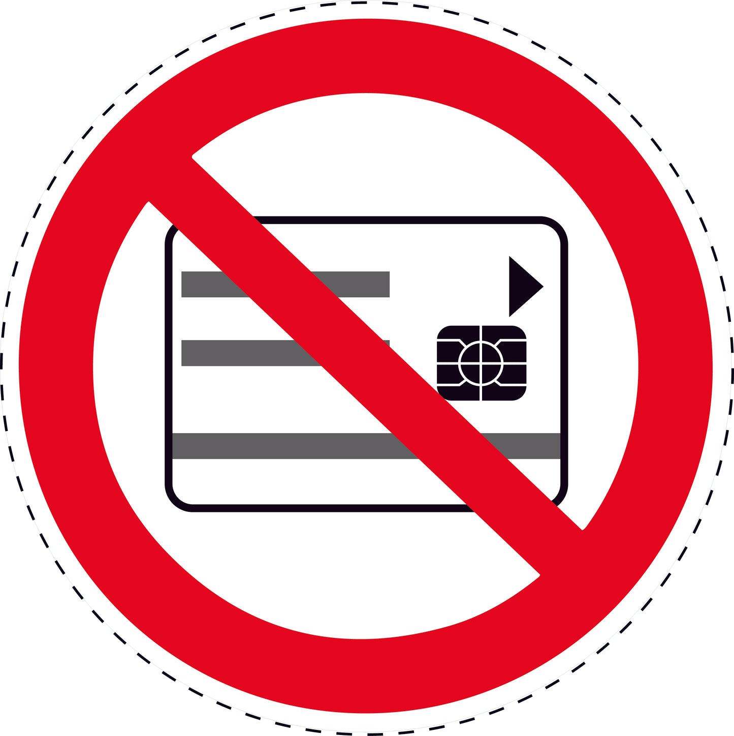 Autocollant d'interdiction "PAIEMENT PAR CARTE DE CRÉDIT NON DISPONIBLE" en plastique PVC, ES-SI210