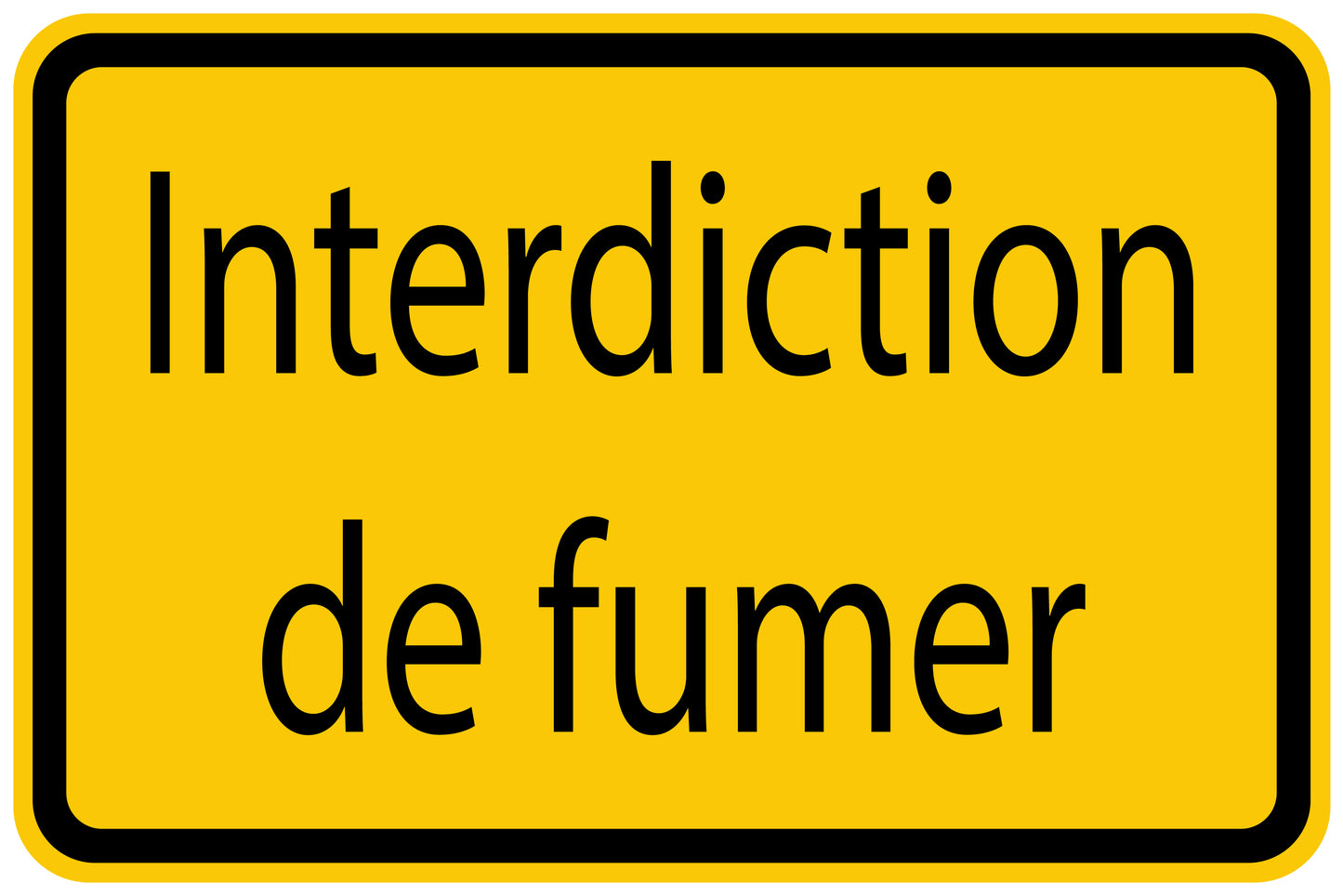 Autocollant de chantier "Interdiction de fumer" jaune F-BAU-1330