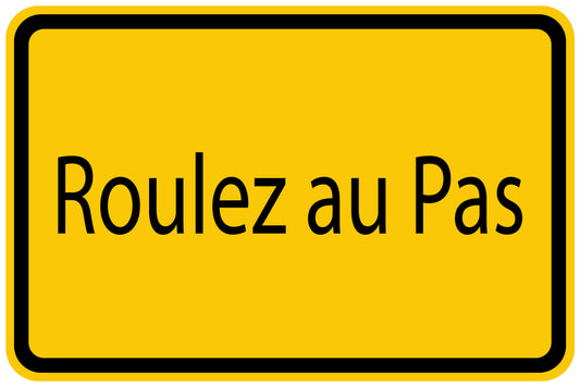 Autocollant de chantier "Roulez au Pas" jaune F-BAU-1480
