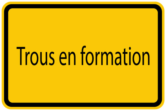 Autocollant de chantier "Trous en formation" jaune F-BAU-1490