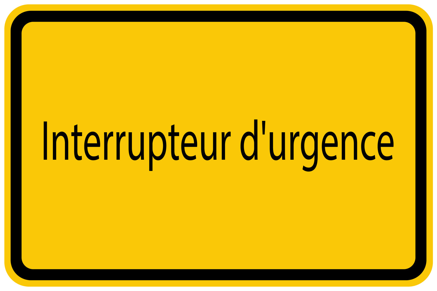 Autocollant de chantier "Interrupteur d'urgence" jaune F-BAU-1500