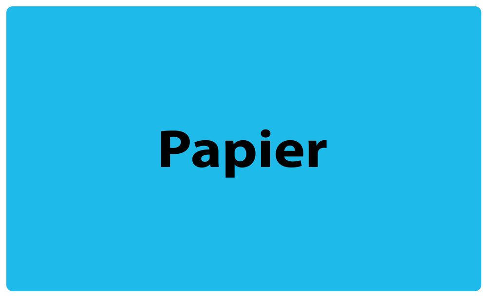 1000 autocollants de séparation des déchets "papier" en plastique F-GRPWA100