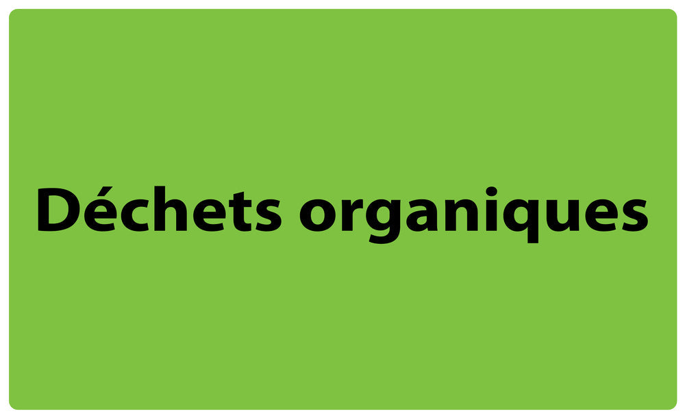 1000 autocollants de séparation des déchets "Dèchets Organiques" en plastique F-GRPWA120