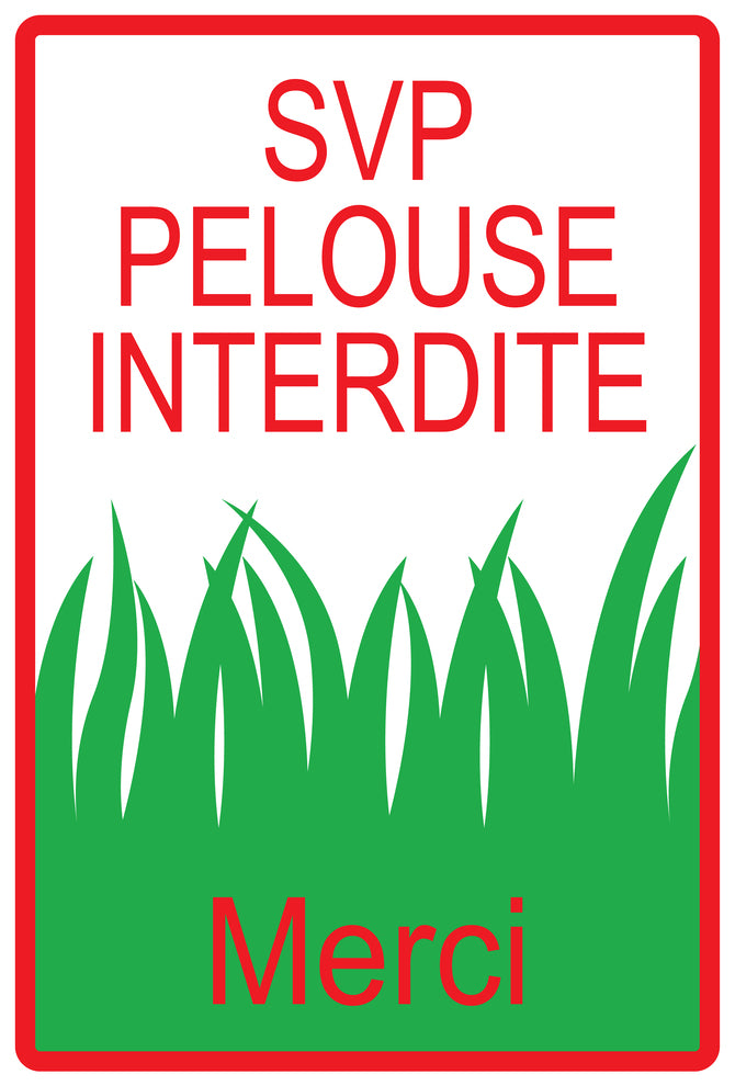 Autocollant "Svp Pelouse Interdite Merci" en PVC de 10 à 60 cm, F-KEEPOFFGRASS-V-10300-14