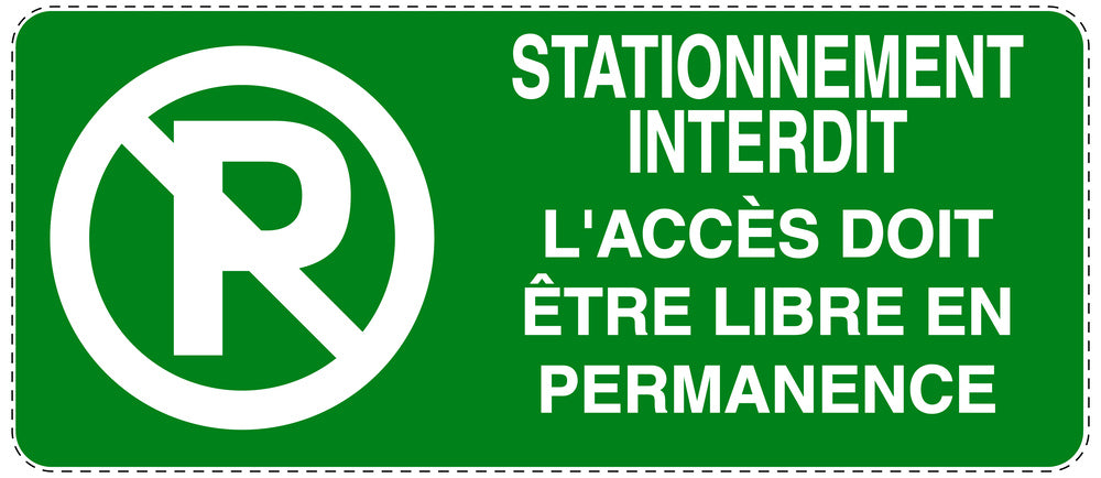 Autocollant "STATIONNEMENT INTERDIT L'ACCÈS DOIT ÊTRE LIBRE EN PERMANENCE" F-NPRK-1040-54