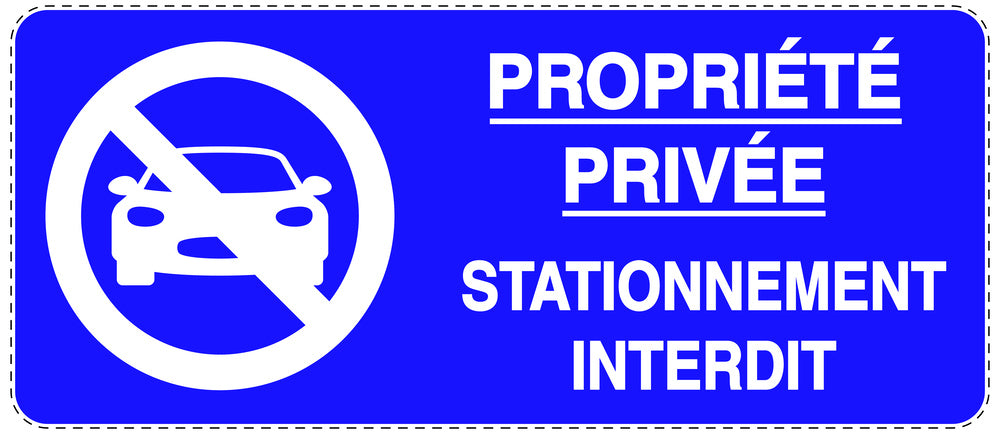 Autocollant "PROPRIÉTÉ PRIVÉE STATIONNEMENT INTERDIT" F-NPRK-1070-44