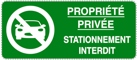 Autocollant "PROPRIÉTÉ PRIVÉE STATIONNEMENT INTERDIT" F-NPRK-1070-54