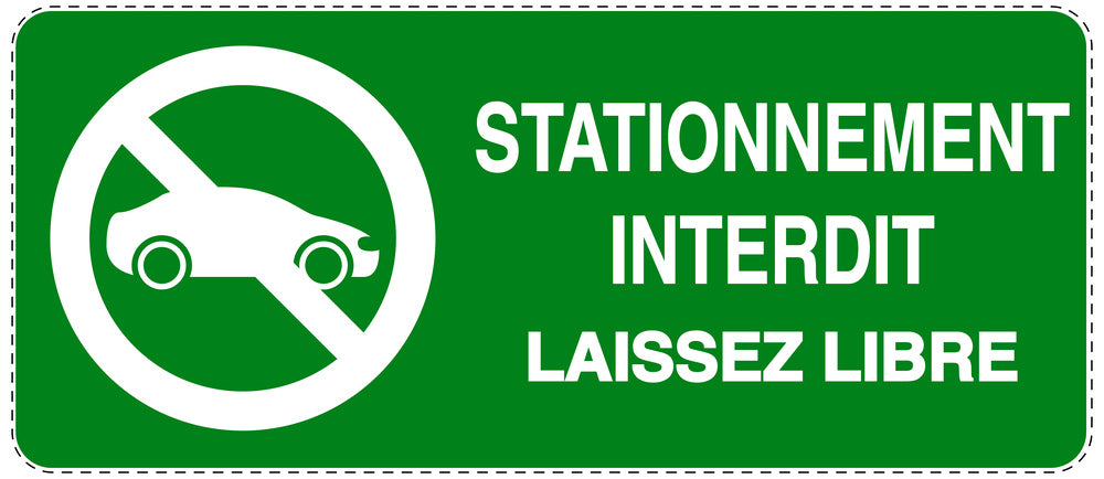 Autocollant "STATIONNEMENT INTERDIT LAISSEZ LIBRE" F-NPRK-1200-54