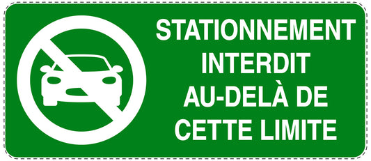 Autocollant "STATIONNEMENT INTERDIT AU-DELÀ DE CETTE LIMITE" F-NPRK-1210-54