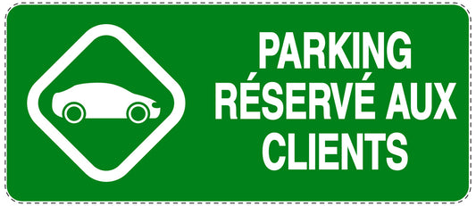 Autocollant "PARKING RÉSERVÉ AUX CLIENTS" F-NPRK-1310-54