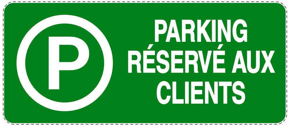Autocollant "PARKING RÉSERVÉ AUX CLIENTS" F-NPRK-1320-54