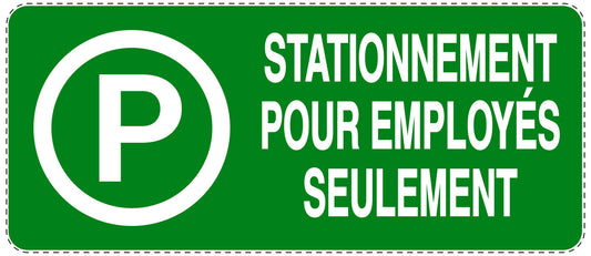 Autocollant "STATIONNEMENT POUR EMPLOYÉS SEULEMENT" F-NPRK-1330-54