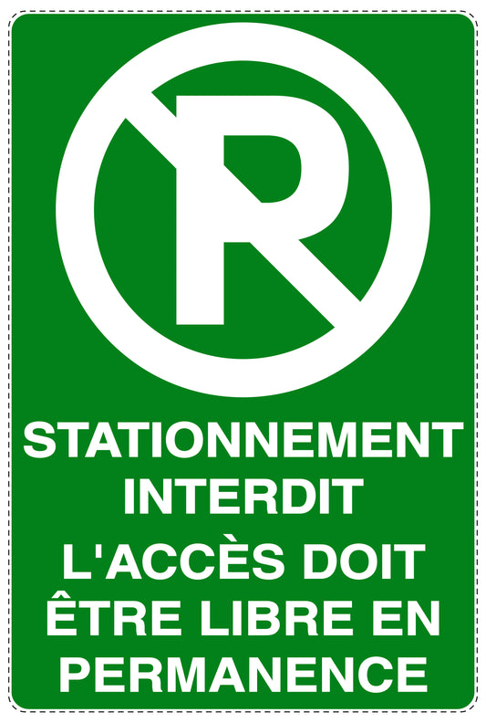 Autocollant "STATIONNEMENT INTERDIT L'ACCÈS DOIT ÊTRE LIBRE EN PERMANENCE" F-NPRK-2040-54