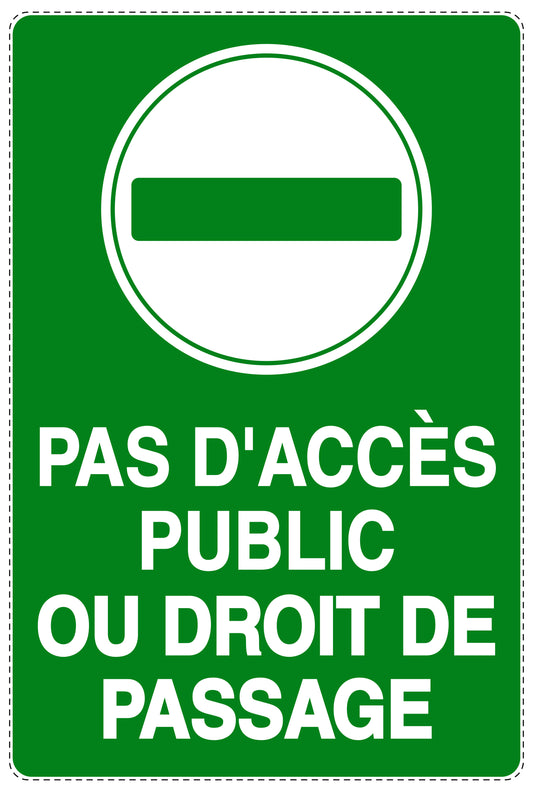 Autocollant "PAS D'ACCÈS PUBLIC OU DROIT DE PASSAGE" F-NPRK-2150-54