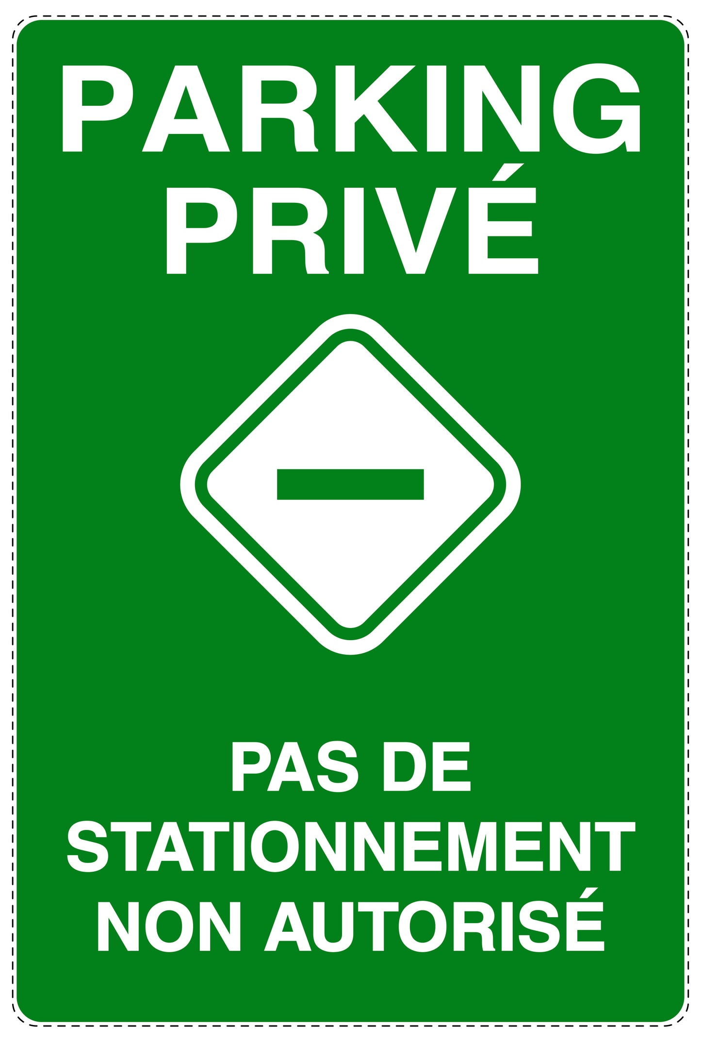 Autocollant "PARKING PRIVÉ PAS DE STATIONNEMENT NON AUTORISÉ" F-NPRK-2180-54