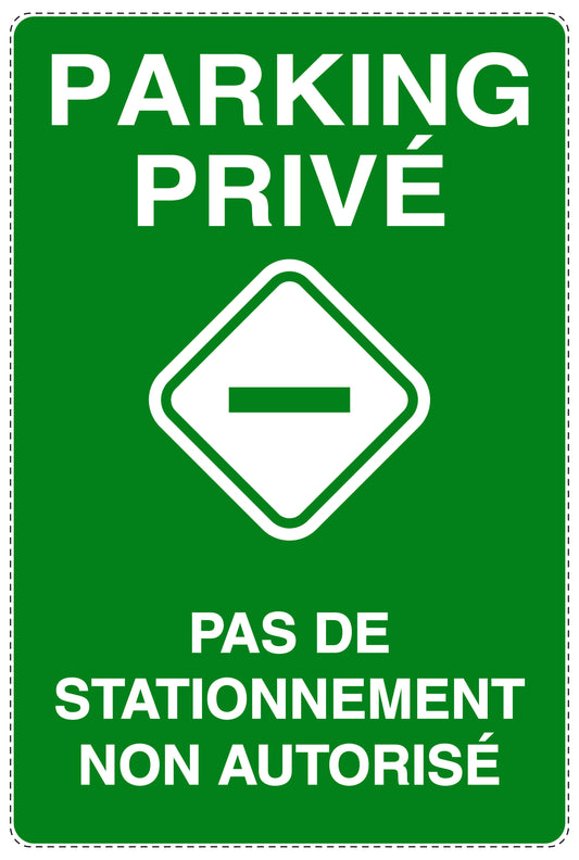 Autocollant "PARKING PRIVÉ PAS DE STATIONNEMENT NON AUTORISÉ" F-NPRK-2180-54
