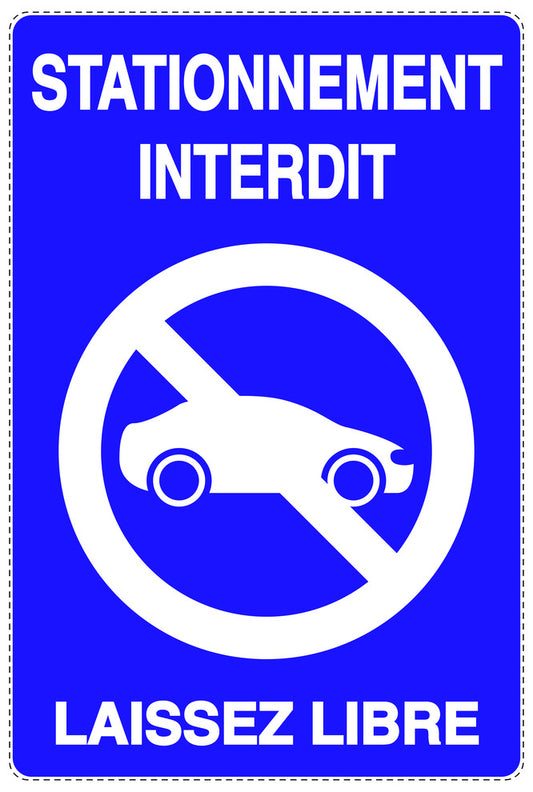 Autocollant "STATIONNEMENT INTERDIT LAISSEZ LIBRE" F-NPRK-2200-44