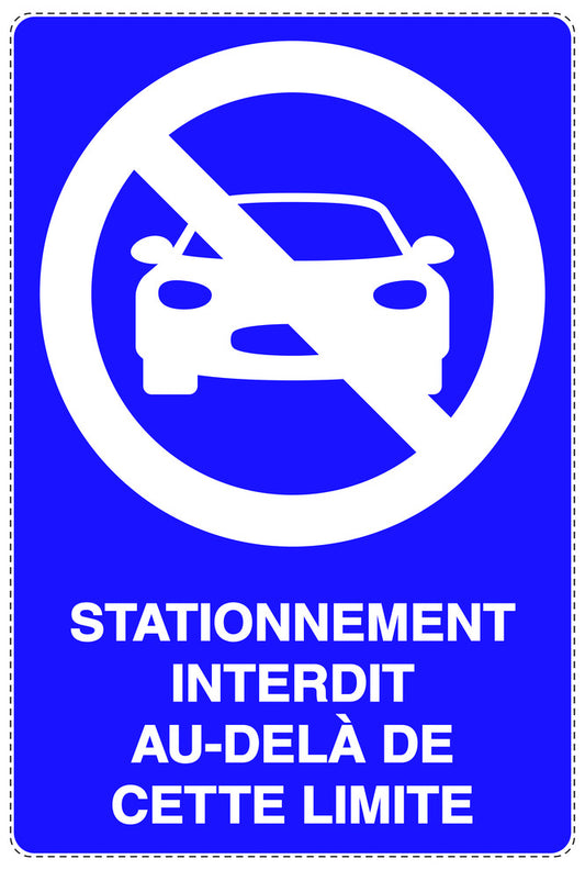 Autocollant "STATIONNEMENT INTERDIT AU-DELÀ DE CETTE LIMITE" F-NPRK-2220-44