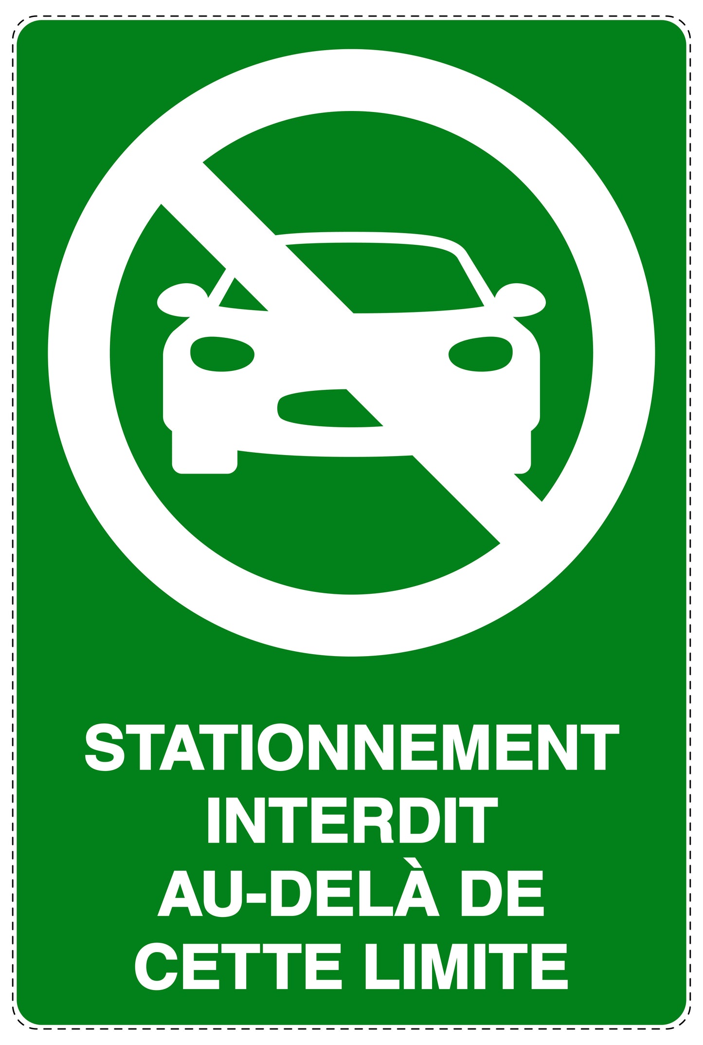 Autocollant "STATIONNEMENT INTERDIT AU-DELÀ DE CETTE LIMITE" F-NPRK-2220-54