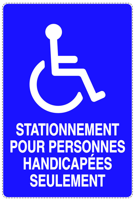 Autocollant "STATIONNEMENT POUR PERSONNES HANDICAPÉES SEULEMENT" F-NPRK-2300-44