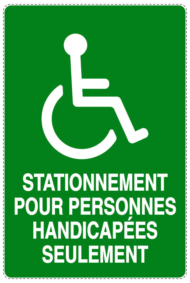 Autocollant "STATIONNEMENT POUR PERSONNES HANDICAPÉES SEULEMENT" F-NPRK-2300-54