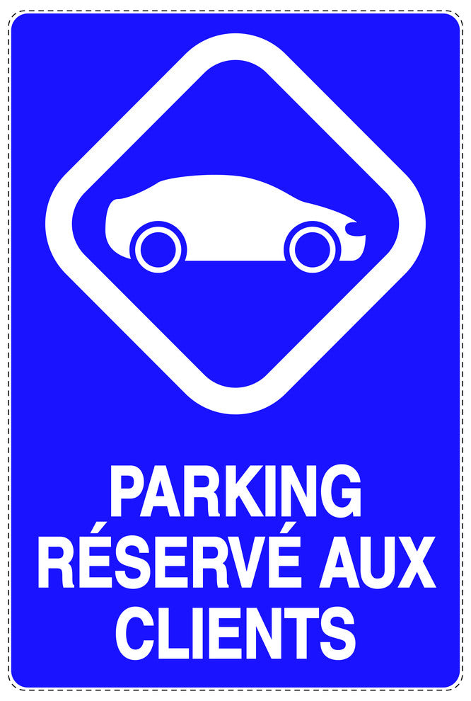 Autocollant "PARKING RÉSERVÉ AUX CLIENTS" F-NPRK-2310-44