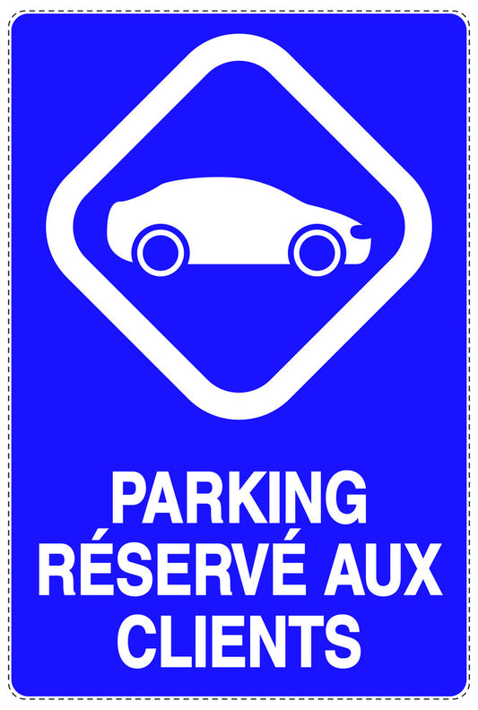 Autocollant "PARKING RÉSERVÉ AUX CLIENTS" F-NPRK-2310-44