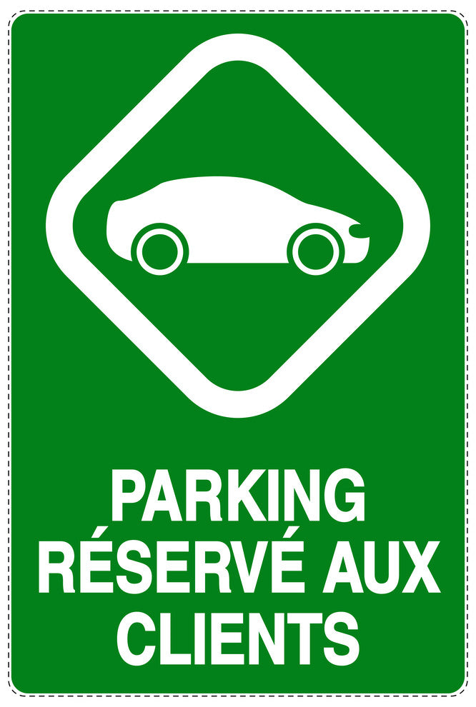 Autocollant "PARKING RÉSERVÉ AUX CLIENTS" F-NPRK-2310-54