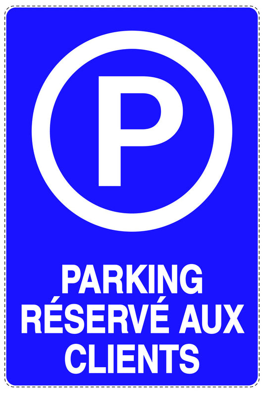 Autocollant "PARKING RÉSERVÉ AUX CLIENTS" F-NPRK-2320-44